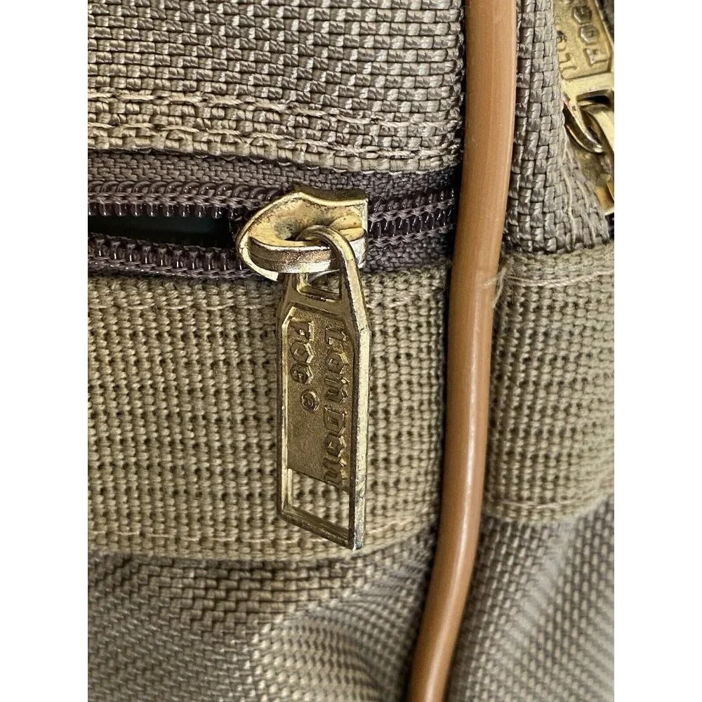 London Fog Shoulder Messenger Luggage Travel Bag Brown Multi Compartment Vintage